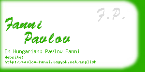 fanni pavlov business card